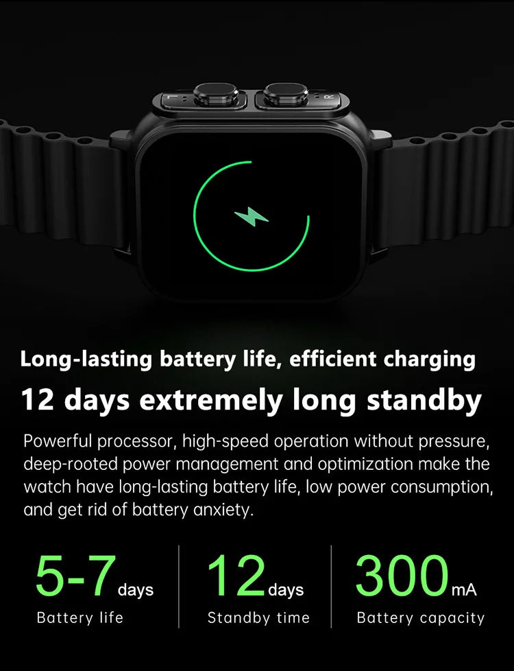 Smartwatch Esportivo 2 em 1 com Fones TWS – Chamada Bluetooth, Monitor Cardíaco, Pedômetro e Reprodução de Música