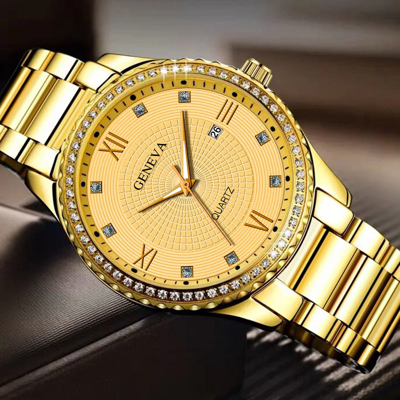 Relógio Masculino Luxo Quartzo – Aço, Esportivo, à Prova d’Água Elegante