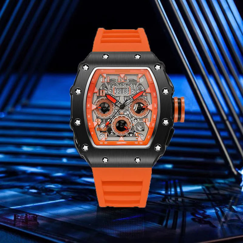 Relógio Masculino de Luxo Quartz 44mm  Luminoso  À Prova d'Água com Vidro de SAFIRA