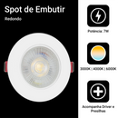 Kit 10 Lâmpadas de LED 7w de Embutir