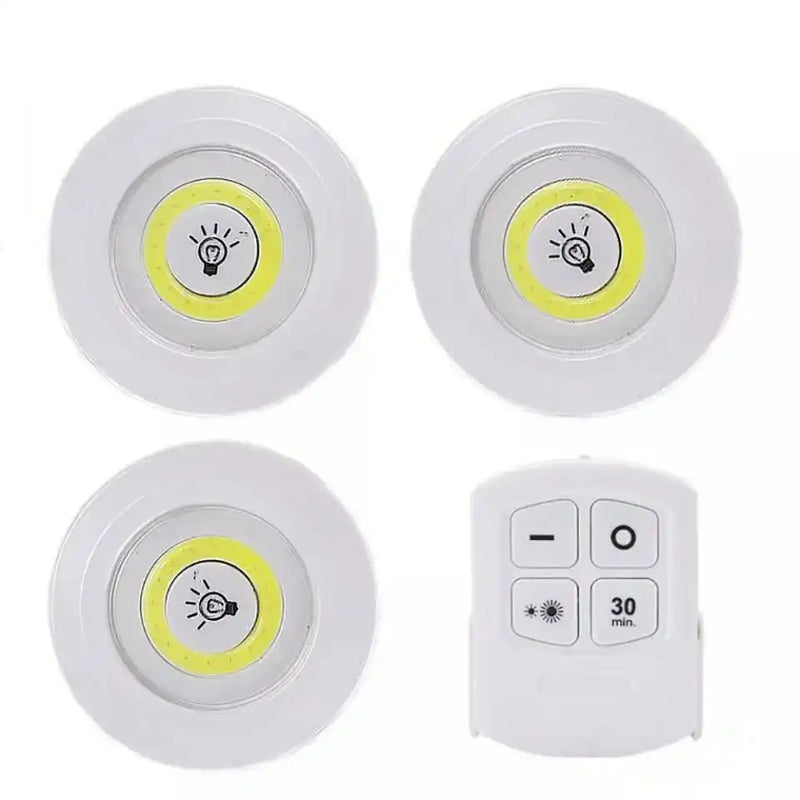 Kit 3 Lâmpadas Luminária LED com Controle Sem Fio Spot Remoto 15W