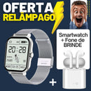 Relógio SmartWatch 2025 + Fone Bluetooth de BRINDE