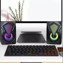 2 Caixa de Som LED Multimidia Digital Speaker USB Para computador Notebook 2.0
