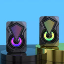 2 Caixa de Som LED Multimidia Digital Speaker USB Para computador Notebook 2.0