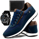 Kit 3pçs Tênis Sapatênis + Carteira +  Relógio BRINDE