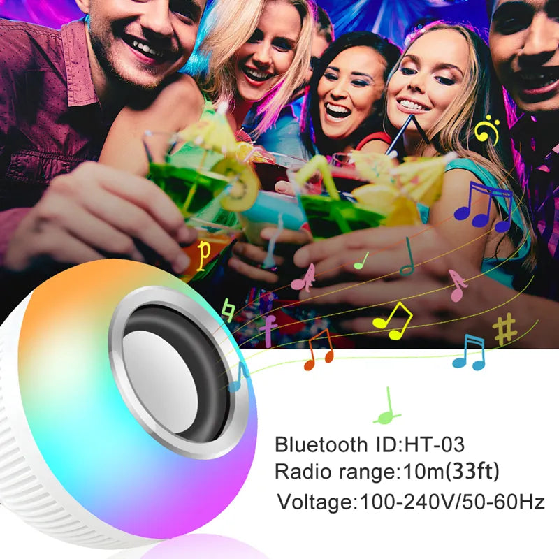 Lâmpada Bluetooth Led Caixa De Som com Controle 12w