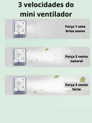 Mini Ventilador Portátil e Umidificador com Iluminação Sem Fio
