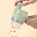 Triturador Cortador Elétrico Multifuncional Para Vegetais E Carnes Alho Aço Inoxidável Elétrico De Legumes 4 Em 1 Sem Fio