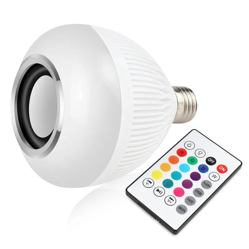 Lâmpada Bluetooth Led Caixa De Som com Controle 12w