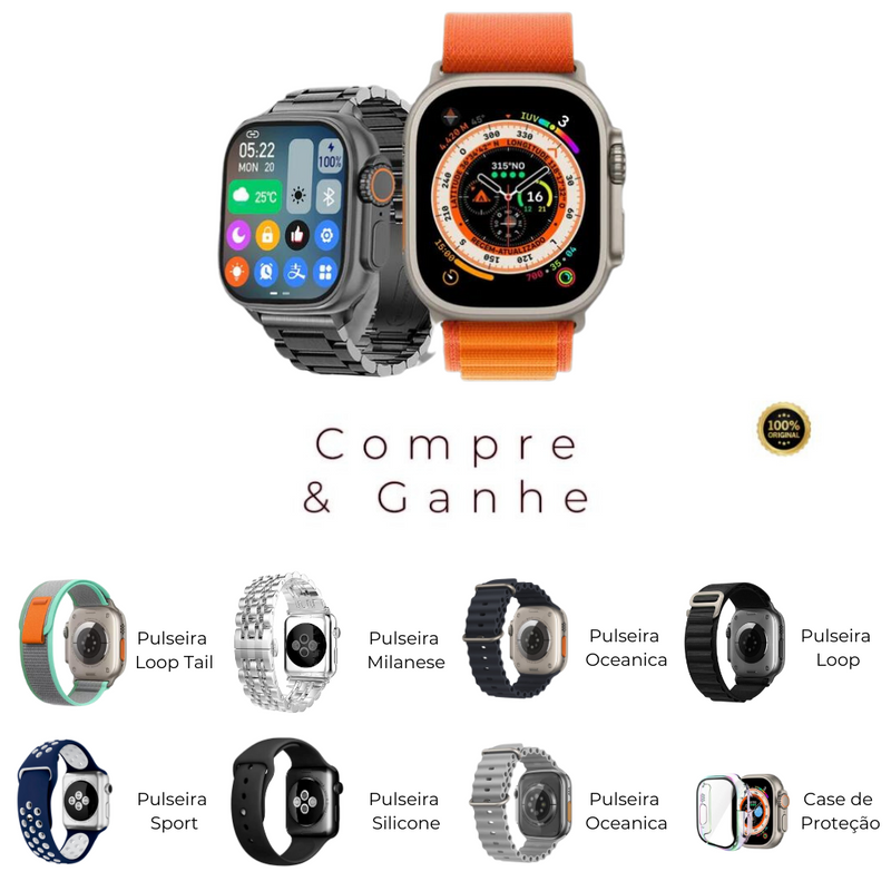 SmartWatch - Serie 9 Ultra™ [Kit: 7 Pulseiras + Case].