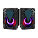 2 Caixa de Som LED Multimidia Digital Speaker USB Para computador Notebook 2.0
