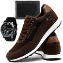 Kit 3pçs Tênis Sapatênis + Carteira +  Relógio BRINDE