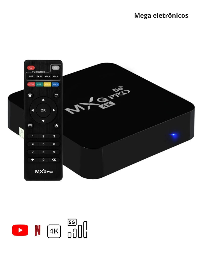 TV BOX MXQ PRO 4K 512GB Conversor Transforme Sua TV Em Smart Assista Filmes E Séries