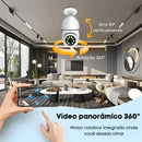 Câmera de Vigilância HD 1080 360° Visão Noturna WiFi Gravação VOZ Sensor Movimentos Automático