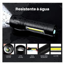 Mini Lanterna Tática ALUMÍNIO Com Led E Zoom Recarregável