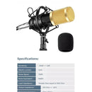 KIT PROFISSIONAL MICROFONE CONDENSADOR BM-800 + ACESSÓRIOS