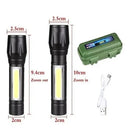 Mini Lanterna Tática ALUMÍNIO Com Led E Zoom Recarregável